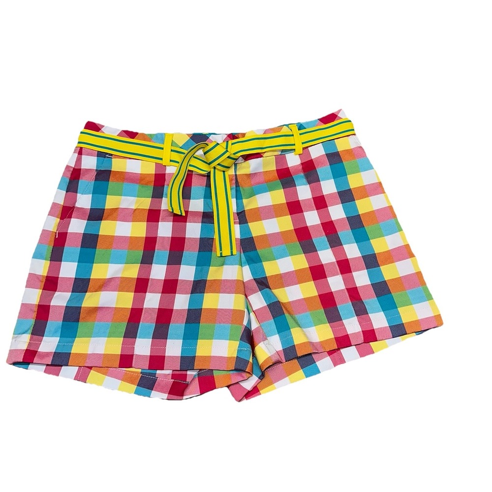 Slazenger Multicolor Checkered Plaid Golf Shorts With Tie Belt Women's‎ 2